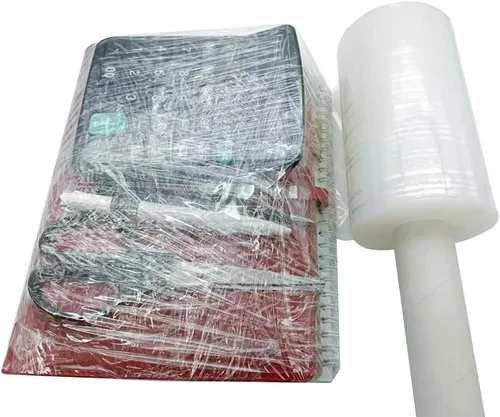 Vista 4 de Rollo de envoltura de plástico transparente de 6 pulgadas x 1000 pies, película industrial de calibre 80 con asa para mudanza, envío, embalaje