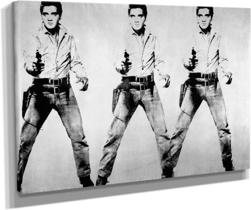 Vista 7 de Elvis Presley Andy Warhol - Lienzo decorativo para pared, hecho a mano, varios tamaños (3 piezas, mediano)