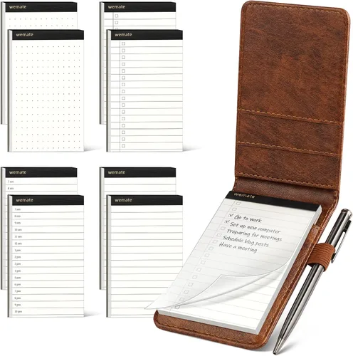 Vista 13 de WEMATE Juego de 10 Piezas de Soportes Pequeños para Bloc de Notas, Cuaderno de Bolsillo - Incluye Mini Soporte para Bloc de Notas de Bolsillo con 8