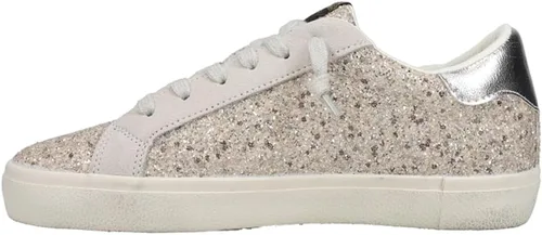 Vista 3 de VINTAGE HAVANA Mujeres Palmer 1 Metálico Glitter Lace Up Zapatillas Zapatos Casual - Plata