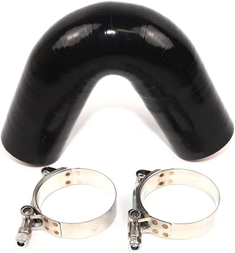 Vista 4 de Acoplador de codo de 135 grados reforzado de 4 capas de alto rendimiento de 2 pulgadas con abrazadera de perno SS304 T (2 pulgadas, negro)