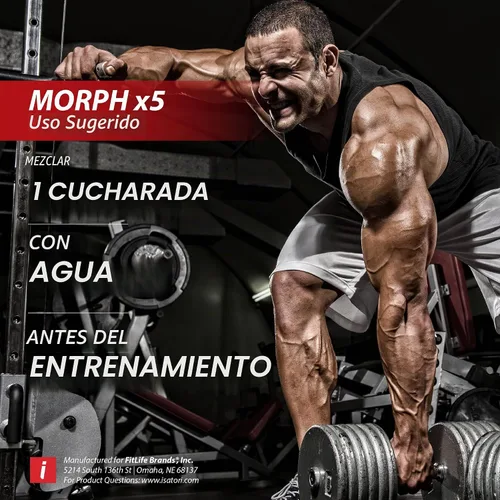 Vista 8 de iSatori Morph X5 Potente 5 en 1 Pre Entrenamiento Cherry Frost - 20