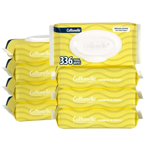 Vista 11 de Cottonelle Toallitas húmedas desechables sin fragancia, toallitas húmedas para adultos, 2 paquetes con tapa abatible, 42 toallitas por paquete