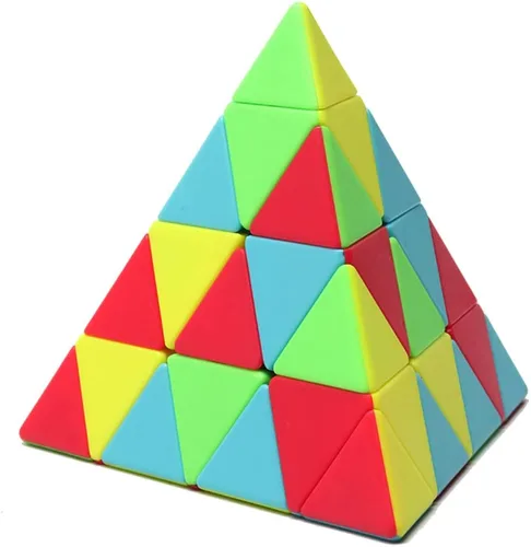 Vista 7 de Cubo piraminx 4x4 pirámide 4x4x4, cubo mágico de velocidad sin calcomanías, triángulo, rompecabezas, rompecabezas para niños
