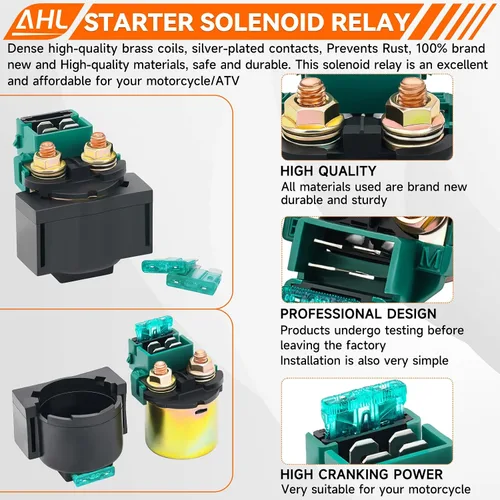 Vista 6 de AHL Relé solenoide de arranque para Kawasaki EX250 Ninja 250R 1986-2012