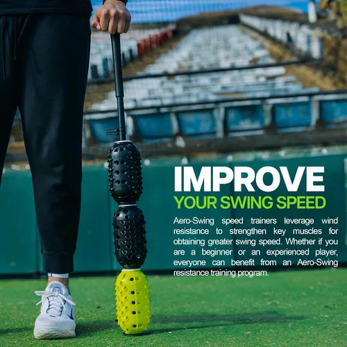 Vista 6 de Aero Swing - Entrenador de swing de béisbol y softbol, las piñas de resistencia al viento del swing del bate generan más velocidad de bate de más