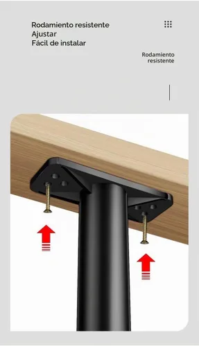Vista 4 de Patas ajustables para cama, 4 piezas, listones centrales resistentes, plástico tan duro como el acero para cama King, sofá, mesa, aparador, silla