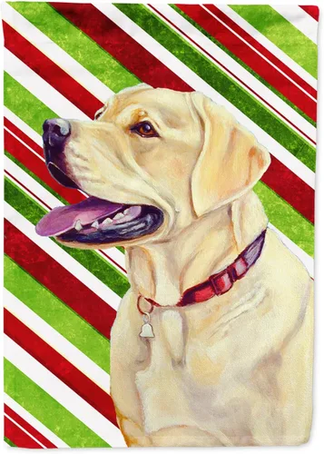 Vista 193 de Caroline's Treasures SC9334GF - Bandera decorativa para jardín, diseño de bastón de caramelo inglés, diseño de bulldog inglés, tamaño jardín