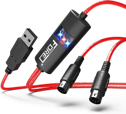 Vista 9 de FORE MIDI USB Interfaz Tipo-C Trabaja con teclado MIDI/MIDI Deivce