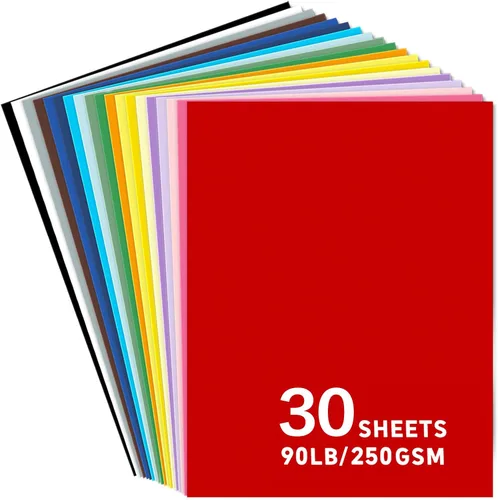 Vista 8 de 30 hojas de papel de cartulina negro, cartulina de 11 x 17 pulgadas para Cricut, papel de construcción grueso para hacer tarjetas, álbumes