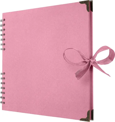 Vista 19 de Bstorify - Álbumes de fotos cuadrados de 36 páginas de 18 x 18 cm, papel kraft negro grueso, 250 g/m², libro de recuerdos, cierre de cinta, ideal