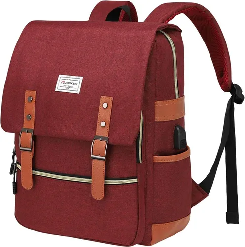 Vista 12 de Modoker - Mochila vintage para laptop, para mujeres y hombres, mochila para la escuela y la universidad