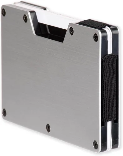 Vista 5 de Men's Minimalist RFID Slim Expandable Hardside Card Case Wallet with Money Clip