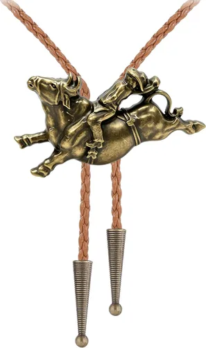 Vista 61 de Jeilwiy Corbata de bolo para hombre, corbatas vaqueras, collar de corbata #44 Elemento de sombrero de vaquero