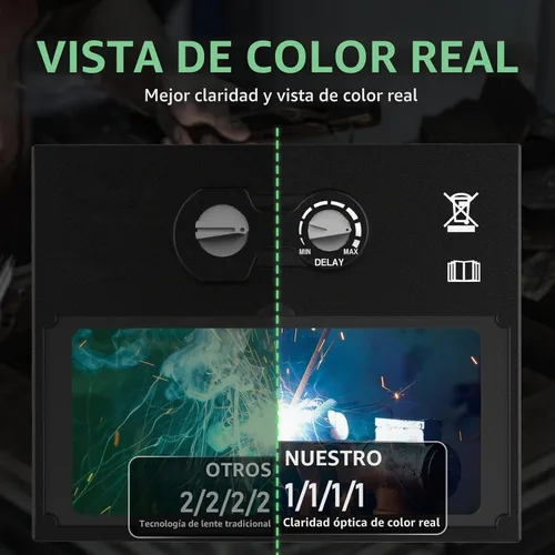 Vista 5 de Casco de soldadura con oscurecimiento automático, color verdadero, sombra 4/9-13