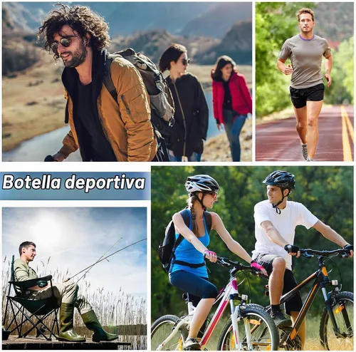 Vista 6 de CHENGU Botella de agua a granel de 20 onzas de aluminio, botellas reutilizables ligeras con tapa de rosca, vasos de agua fáciles de transportar, a