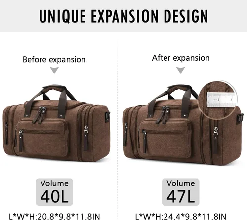 Vista 3 de Toupons - Bolsa de viaje para hombre (lona, bolsa de fin de semana)