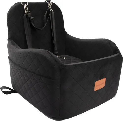 Vista 12 de Lealchum Asiento elevador de automóvil para perro, tela ultrasuave y relleno de espuma viscoelástica, cojín elevado, 3 correas y canal para cinturón