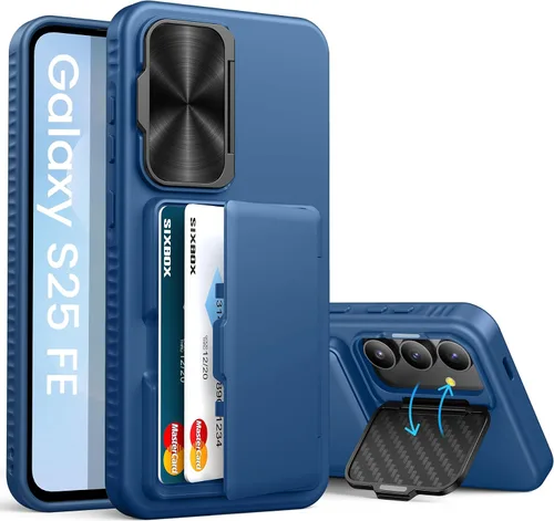 Vista 18 de Funda Cartera para Samsung Galaxy S25+ Plus, con Soporte Integrado y Portarjetas y Cubierta de Cámara, Funda Cartera Multifuncional con Atril