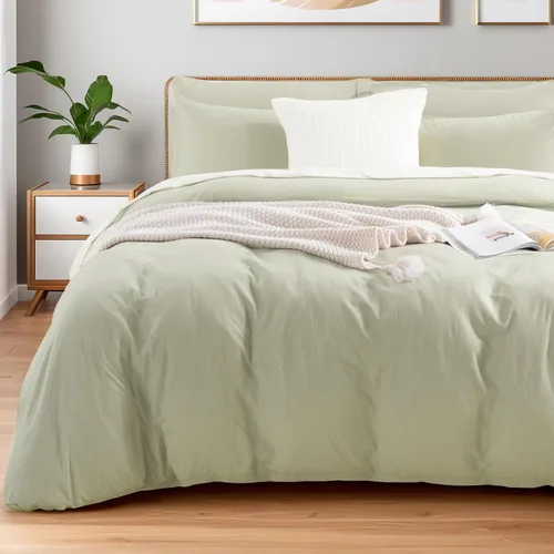 Vista 54 de NEXHOME PRO Funda de edredón Twin XL 100% algodón lavado, transpirable, duradera, texturizada, similar al lino, juego de ropa de cama para el hogar