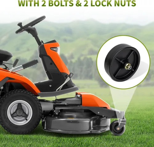 Vista 5 de 734-0973 - Rueda de cubierta compatible con cortacésped Cub Cadet Riding Mower, paquete de 2 ruedas rodillo de cubierta trasera 112-0337
