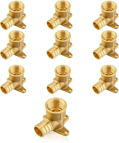 Vista 11 de PEX Fittings, 1/2" PEX x 1/2" hembra NPT Drop Ear Elbow Accesorios de engarce de latón PEX, para fontanería de tubería PEX, ASTM F1807