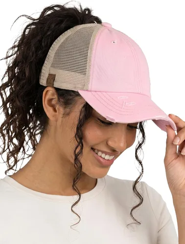 Vista 26 de Funky Junque - Sombrero de cola de caballo para mujer, gorra de béisbol con ajuste ajustable y cola de caballo alta cruzada para uso diario Paquete