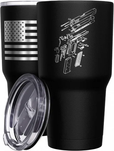Vista 32 de We The People Holsters - Vaso térmico de 30 onzas, 0% Liberal, Negro