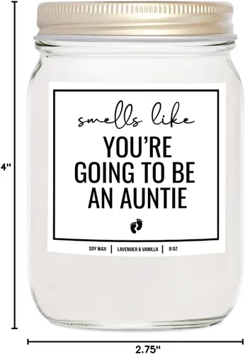 Vista 8 de You Nique Designs - Vela de embarazo para tía, hermana, tía de 8 onzas, regalo de revelación de embarazo para tía, huele a tu tía, regalos para tía