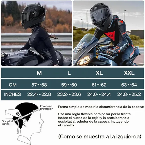 Vista 6 de Casco de motocicleta modular con Bluetooth UWILSEE, Casco integral abatible de cara completa con visera doble aprobado por DOT, con altavoces duales