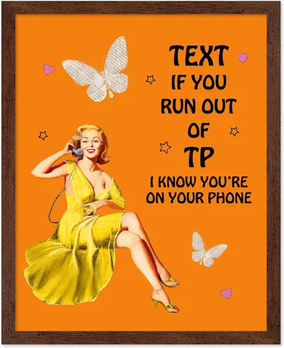 Vista 16 de Poster Master Pin Up Girl Poster - Better Late Than Ugly Print - Butterfly Art - Modern Art - Trendy Art - Gift for Men & Women - Funny Decor for