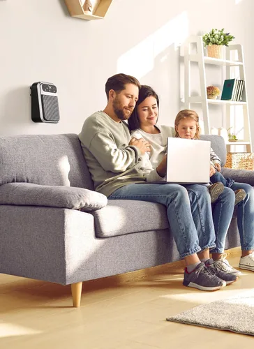 Vista 7 de GiveBest Pequeño calentador enchufable, calentador de baño con pantalla digital para uso en interiores, mini calentador eléctrico portátil