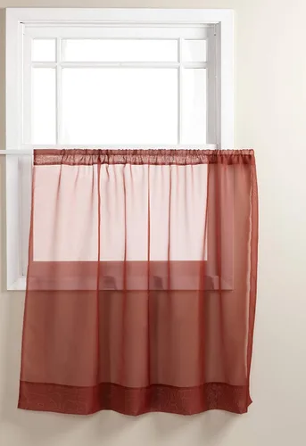Vista 41 de Stylemaster Elegance Cenefa recta de gasa transparente, 60 x 14 pulgadas, color dorado