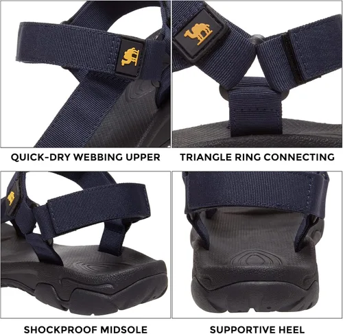 Vista 5 de CAMELSPORTS Sandalias de senderismo para hombre con puntera abierta, sandalias de playa impermeables, sandalias deportivas para caminar atlético