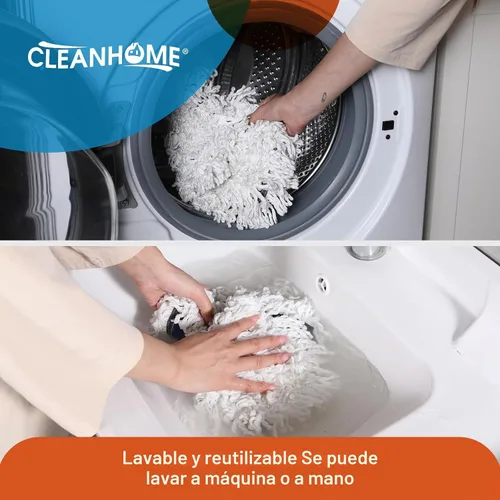 Vista 7 de CLEANHOME - Trapeador de polvo comercial de 24 pulgadas para limpieza de suelos resistente With 59” Extendable Long Handle,Hotel Gym Garage
