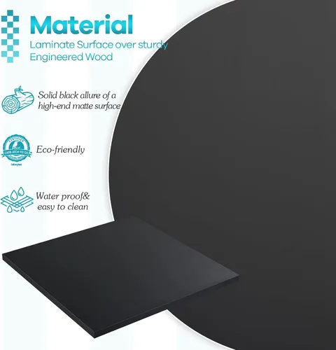 Vista 4 de Kaboon Mesa universal de 24 x 24 pulgadas, paquete de 2, solo encimera reversible de melamina, uso doméstico o comercial en interiores, 1 pulgada