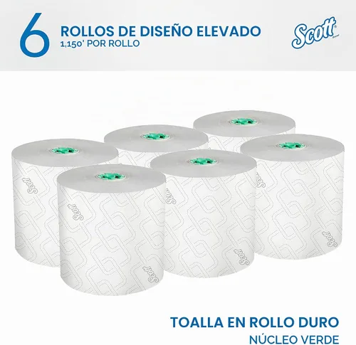 Vista 2 de Scott Professional Toallas de papel duro de alta capacidad, a granel (25700), enrolladas duras, diseño elevado, bolsillos de absorción, blanco