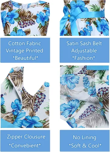 Vista 100 de Vestido de verano para niña, de algodón, con diseño floral
