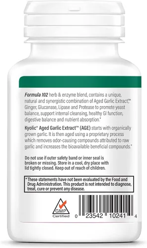 Vista 4 de Kyolic - Extracto de ajo envejecido fórmula 102 - Limpieza y digestión - Apoya la limpieza gastrointestinal y la función intestinal saludable*