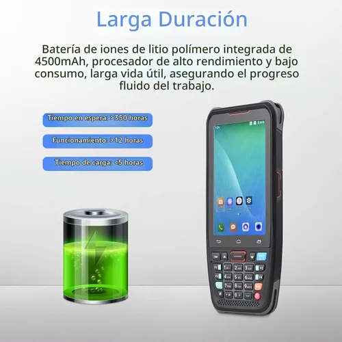 Vista 5 de BISOFICE Pos de mano Android 10.0 PDA Terminal 1D/2D/QR escáner de código de barras Soporte 2/3/4G WiFi BT Comunicación con pantalla táctil de 4.0