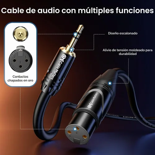 Vista 6 de Cable Matters Cable de 0.1 in a XLR, macho a hembra, 6 pies