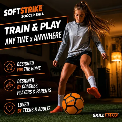 Vista 6 de Skill BLOX SoftStrike Home - Balón de fútbol para entrenamiento de habilidades en interiores, regalos de fútbol para niños, pelota de habilidades
