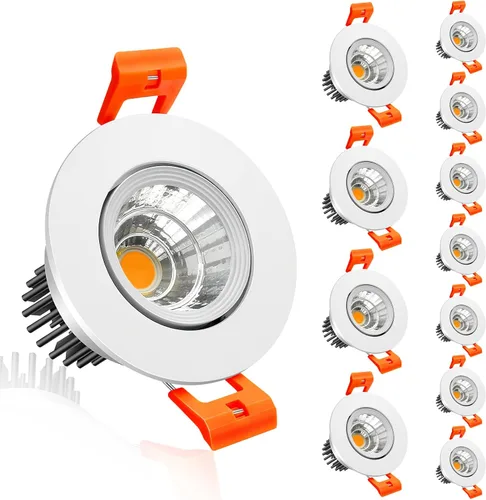 Vista 26 de inShareplus Downlight LED de 2 pulgadas, iluminación empotrable de 3 W, regulable, luz blanca cálida de 3000 K, CRI80, luces de techo