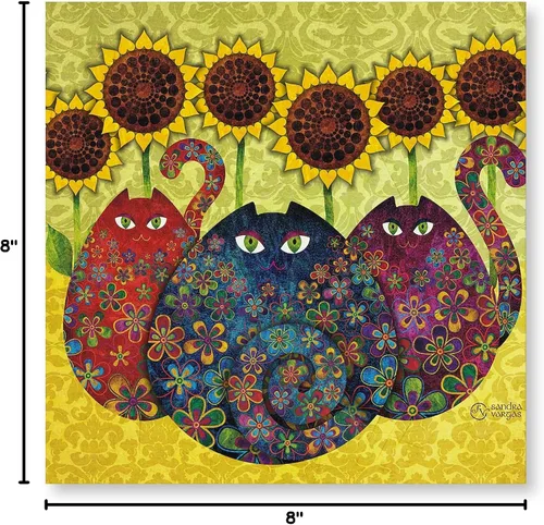 Vista 4 de CafePress 2 Gatos Photo Wall Tile, Matte Finish, 8"x8