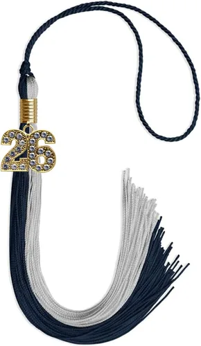 Vista 146 de Endea Graduation Borla de doble color con dije dorado (negro/oro brillante, 2022)