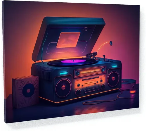 Vista 14 de Sense Canvas Synthwave Astronaut Planet 4 - Lienzo decorativo para decoración del hogar, póster pequeño de 16 x 12 pulgadas / 0.75 pulgadas