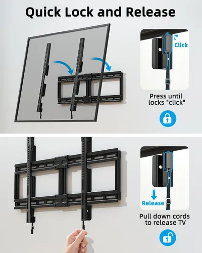 Vista 4 de HOME VISION Soporte de pared fijo ultradelgado para TV para pantallas planas/curvas de 42-100 pulgadas, VESA máx. 31.496x23.622 in, capacidad de 200