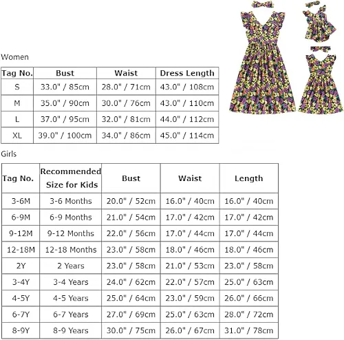 Vista 7 de Mommy and Me - Vestidos a juego con volantes florales y espalda descubierta, vestido de playa con cinturón autoatado para verano, mamá e hija