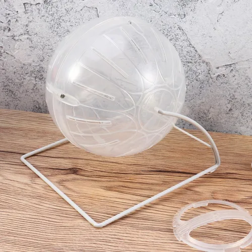 Vista 6 de Pelota de ejercicio para hámster, 4 en 1, pelota de ejercicio transparente con soporte para reducir el aburrimiento y aumentar la actividad
