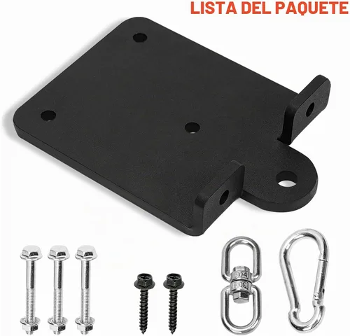 Vista 7 de Soporte de suspensión de bolsa de boxeo resistente, soporte de suspensión de bolsa de 360°, rotación de 360°, gancho de vigas de madera